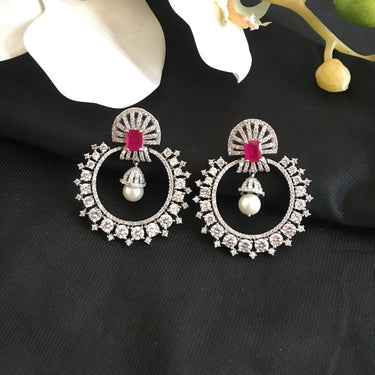 Diamond Ruby Dangler Earrings Zayn Luxury Jewellery